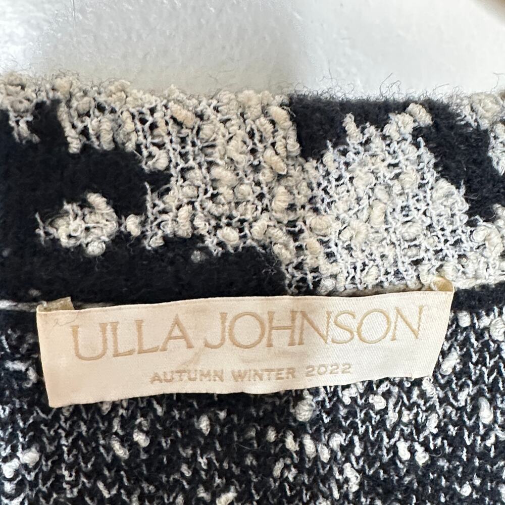 ULLA JOHNSON Textured Nalla Pullover Sweater Onyx Black Taupe Sz M $475 {3K16} - Picture 7 of 8